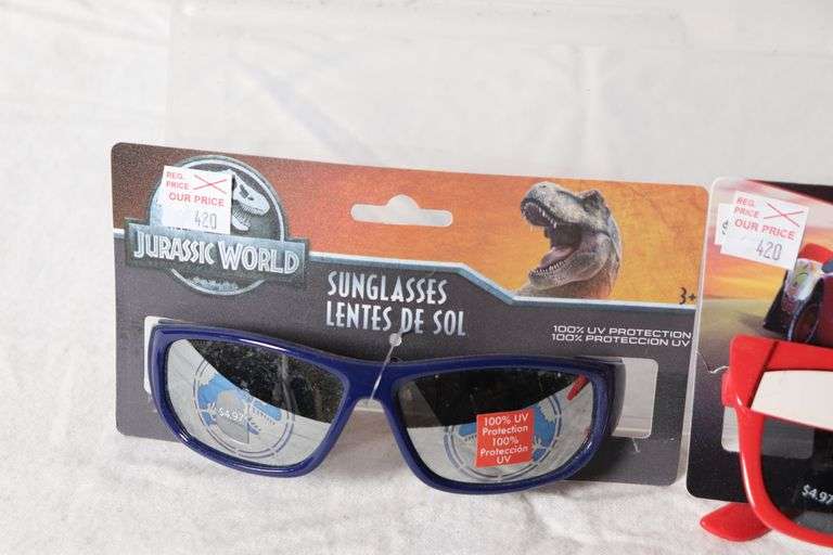 Jurassic Park Sunglasses and Disney Cars sunglasses Metzger Property