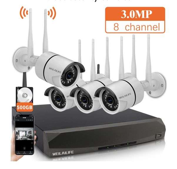 Wireless Security Camera System, WEILAILIFE Surveillance Cameras System