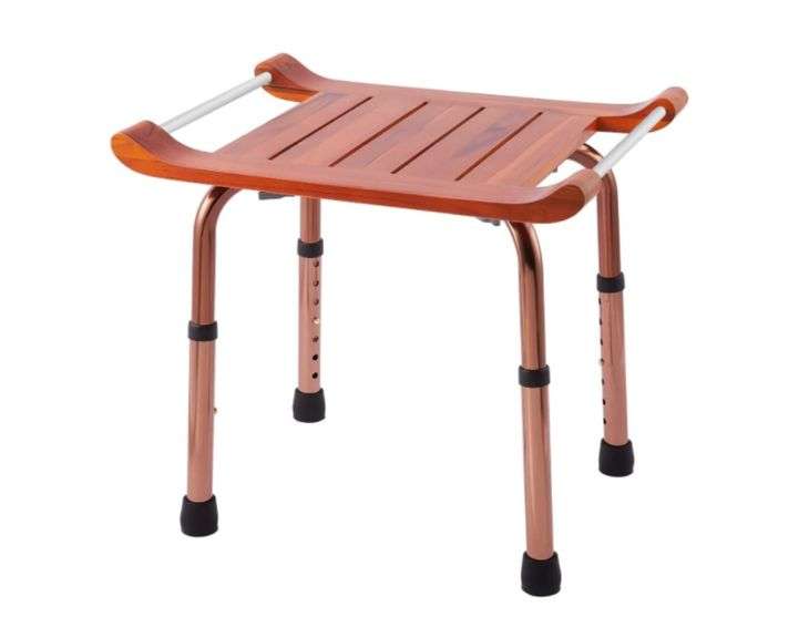 Teak Shower Bench with Handles 300lbs limit Metzger Property Services LLC