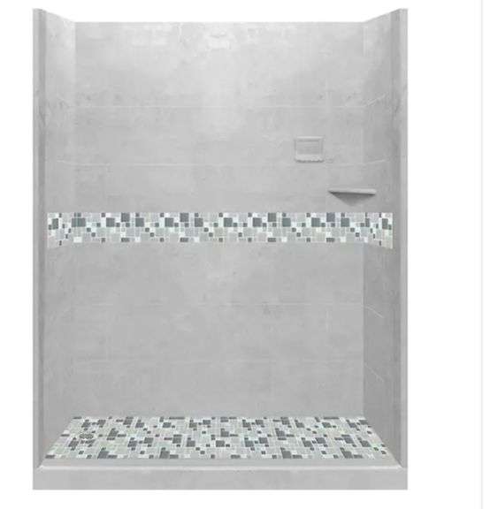 Newport 60 in. L x 32 in. W x 80 in. H Left Drain Alcove Shower Kit