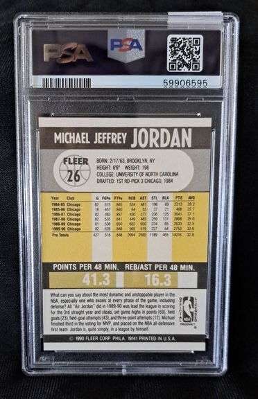 1990 fleer michael jordan basketball card