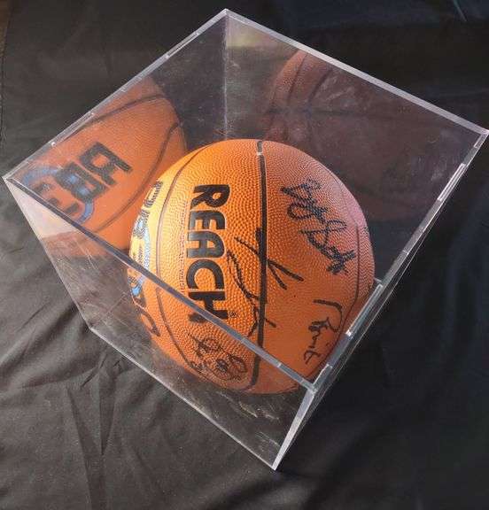 1 Autographed Pacers Team Basketball In Plastic Display Cube (Deflated