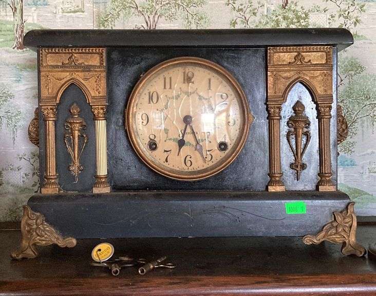 Sessions Pillar Mantle Clock with Winding Keys Metzger Property Services LLC