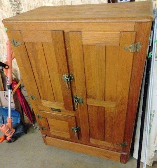 Hygienic Oak ice box needs caster repair Metzger Property Services LLC