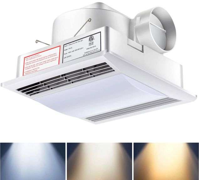 Fiada Bathroom Exhaust Fan Shower Ceiling Ventilation with LED Light