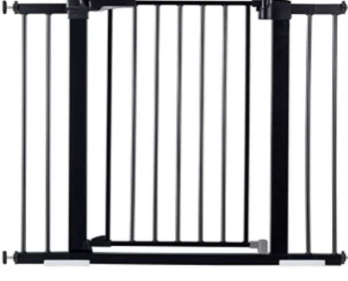 Babelio black metal baby gate Metzger Property Services LLC