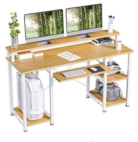 NobleWell Computer Desk with Storage Shelves ModelNWCD1 47” Metzger