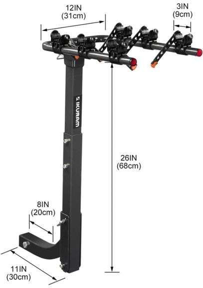 Foldable Rack Box Motor IKURAM R 3 Bike Rack Bicycle Carrier Racks Hitch Mount Double Foldable ...