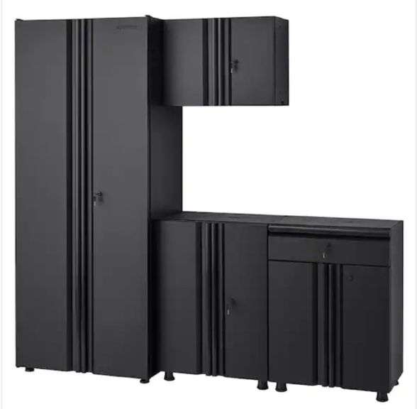 Husky 4Piece Regular Duty Welded Steel Garage Storage System in Black