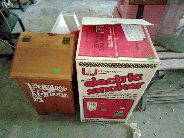 Electric smoker, potatoes and onion bin Metzger Property Services LLC