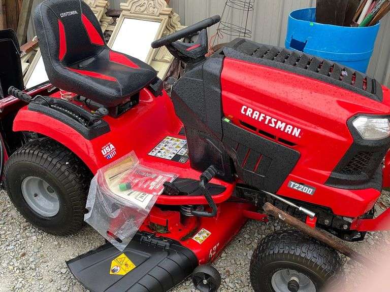 Craftsman T2200 Garden Tractor, gas only, 42", 18.5 HP & Pick Axe