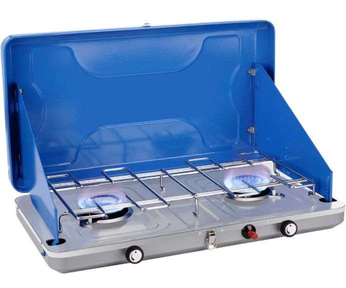 Camplux Propane Camping Stove 20,000 BTU, Camping Stoves 2 Burners with