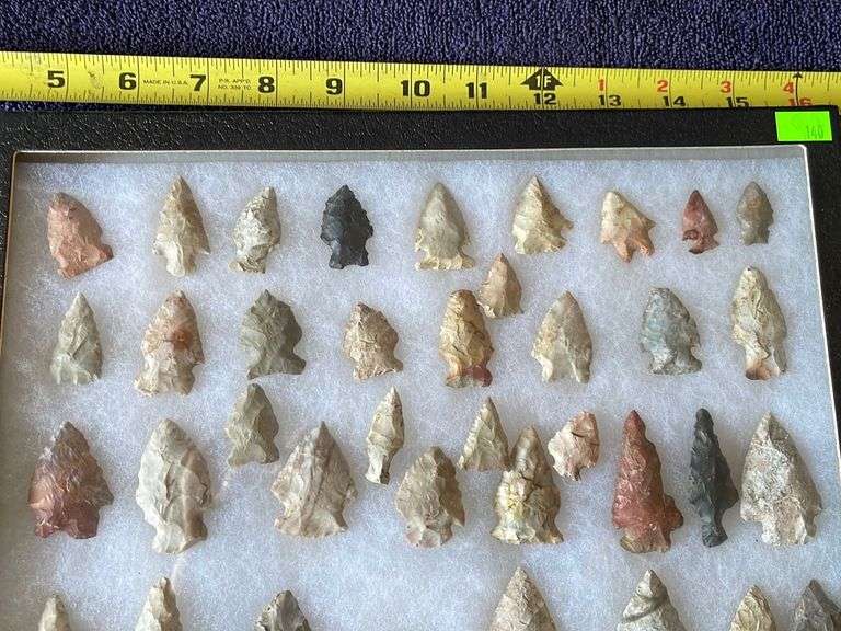 Native American Points & Stones Display with Ammo Metzger Property