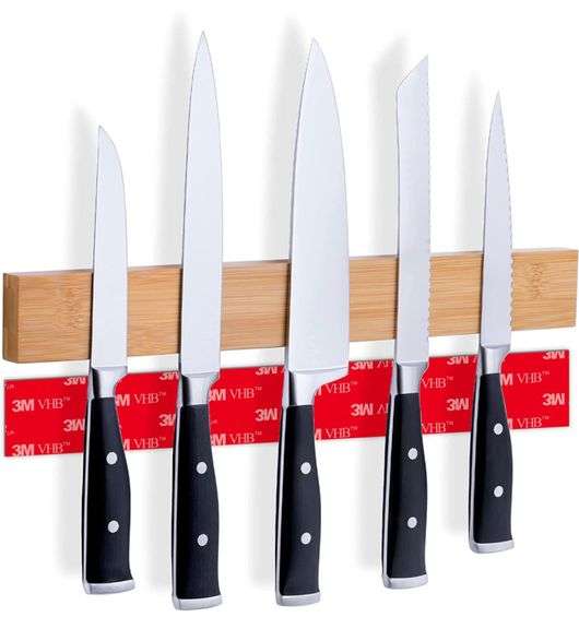 Cucino Knife Strip Adhesive No Drilling 16 Inch Bamboo