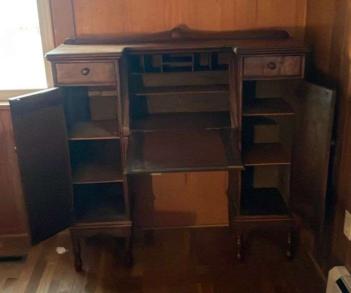 Antique Secretaries' Wood Desk 46.5x13.5x45 Metzger Property Services LLC