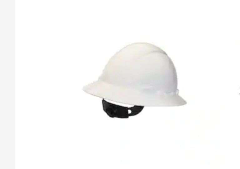 3M White FullBrim NonVented Hard Hat with Ratchet Adjustment