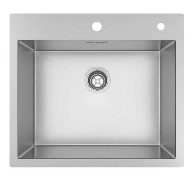 25 x 22 inch Drop-in or Topmount 16 Gauge Single Bowl Stainless Steel ...