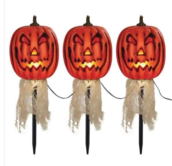 Home Accents Holiday 16 in LED Pumpkin JackOLantern Halloween Pathway