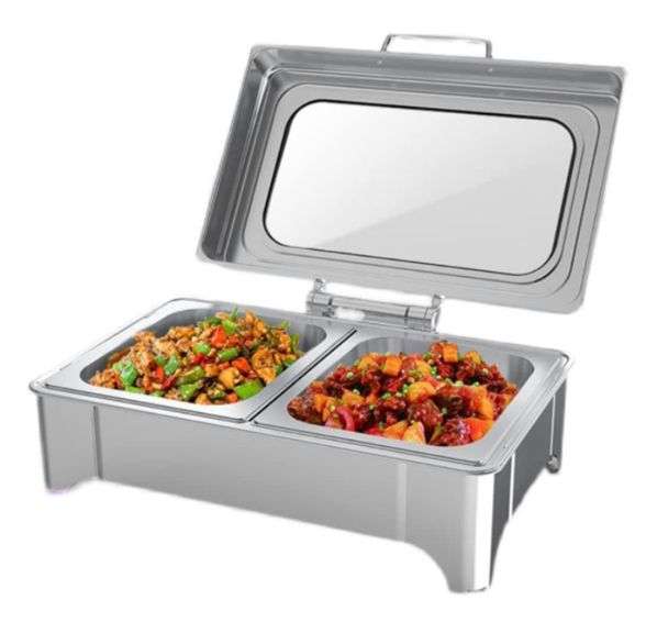 9L Buffet Warmer Server, Buffet Dish Food Warmer for Parties, Electric Chafer Server Food Warmer