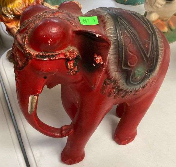 10” Chalk Art Elephant Figurine Metzger Property Services LLC