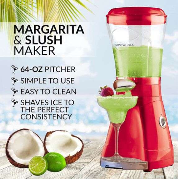 Nostalgia 64Ounce Margarita Maker & Slushie Machine EasyFlow Spout