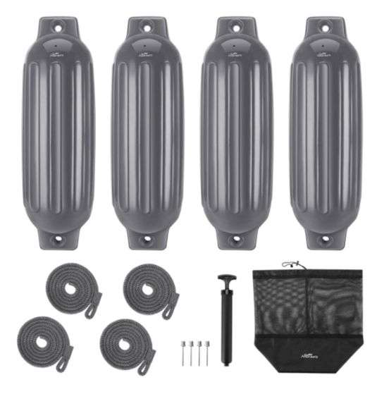Affordura Boat Fender 4 Pack Boat Bumpers Fenders with 4 Ropes, Boat