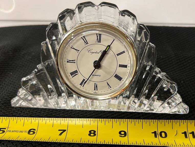 Crystal Clear Quartz Mantel Clock 6.75” Metzger Property Services LLC