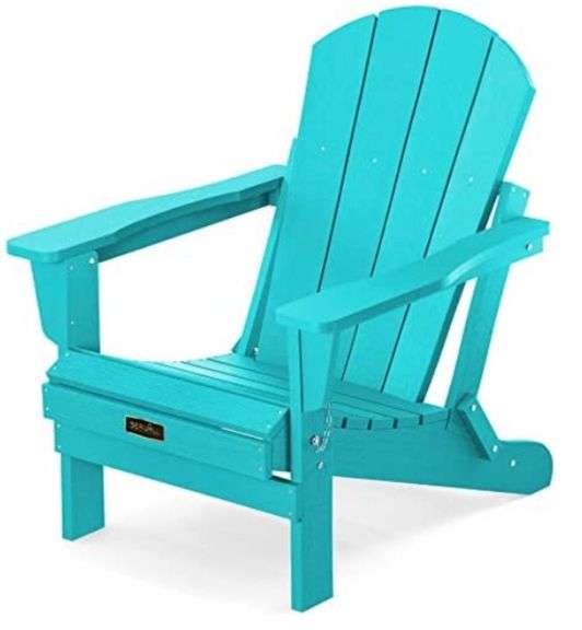 SERWALL Folding Adirondack Chair Weather Resistant Patio Chair Outdoor