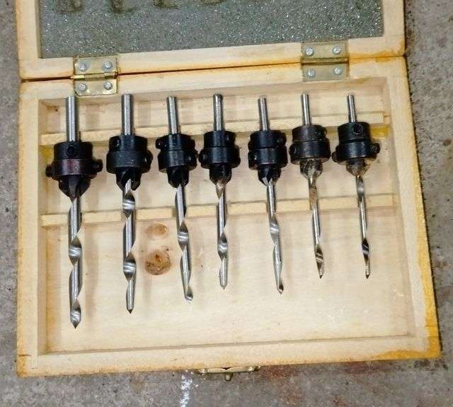 22 Piece HSS Tapered Drill Countersink/bore & stop collar set Metzger