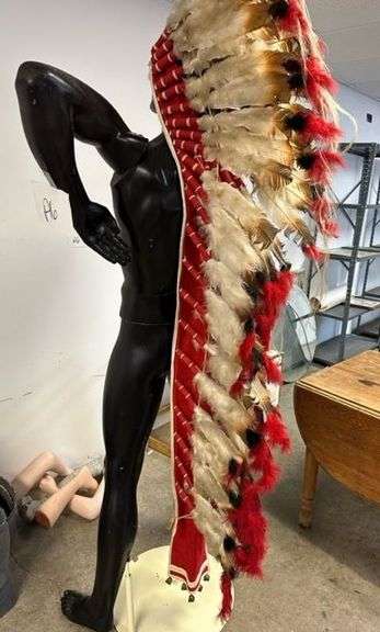 12.6.22 -- THE CHRIS & FRAN SCHENKEL NATIVE AMERICAN ARTIFACTS COLLECTION! NATIVE AMERICAN POINTS & STONES - HEADDRESS - PIPE AXES - KNIVES - BOOKS - BRONZE FIGURALS - BADGES & MORE! WARSAW, IN