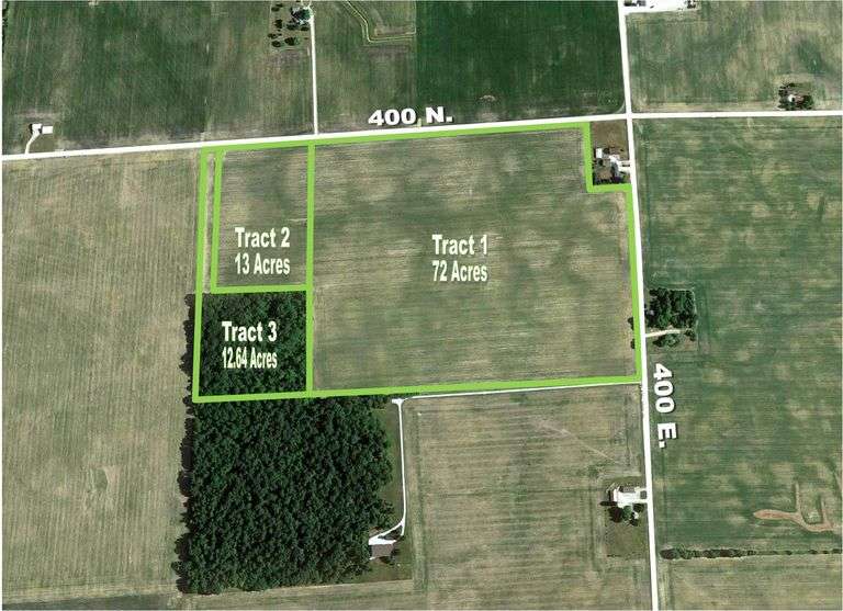 97+/ ACRES OF CROPLAND, WOODS, & BUILDING SITES OFFERED IN 3 TRACTS