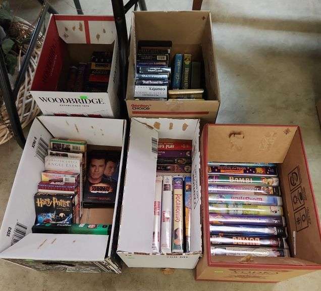 Five boxes VHS tapes Metzger Property Services LLC