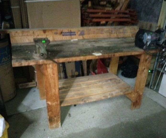 Workbench with vise and grinder 72x34x34 Metzger Property Services LLC