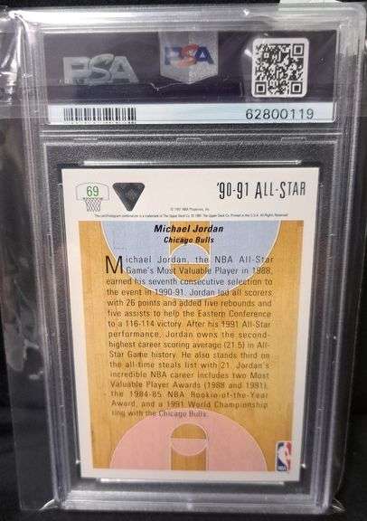 Michael Jordan East All Star Card Graded 1991 Upper Deck Michael Jordan East All-Star Basketball Card #69