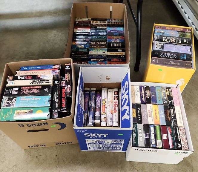 Five boxes of VHS tapes Metzger Property Services LLC
