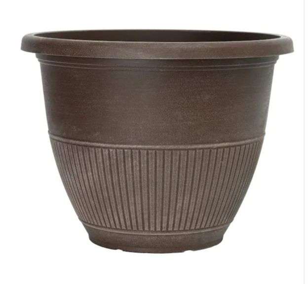20 in. Rene Dark Brush Plastic Planter Metzger Property Services LLC
