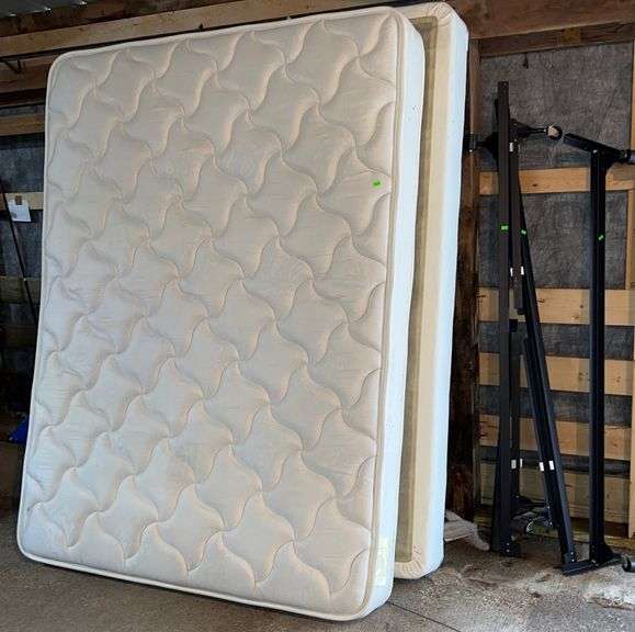 Queen Size Mattress, Box Spring, (3) Metal Rails Metzger Property