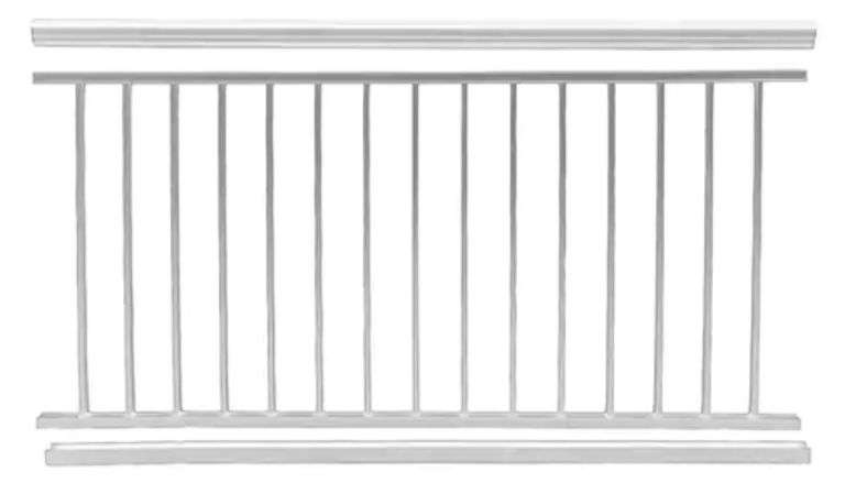 Aria Railing 36 in. x 6 ft. White Powder Coated Aluminum Preassembled ...