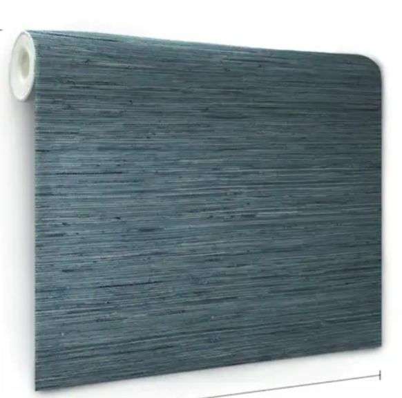 3 RoomMates Grasscloth Blue Vinyl Peel and Stick Wallpaper Roll