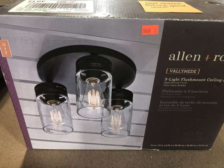 Allen and Roth 3light flushmount ceiling fixture —missing ground wire