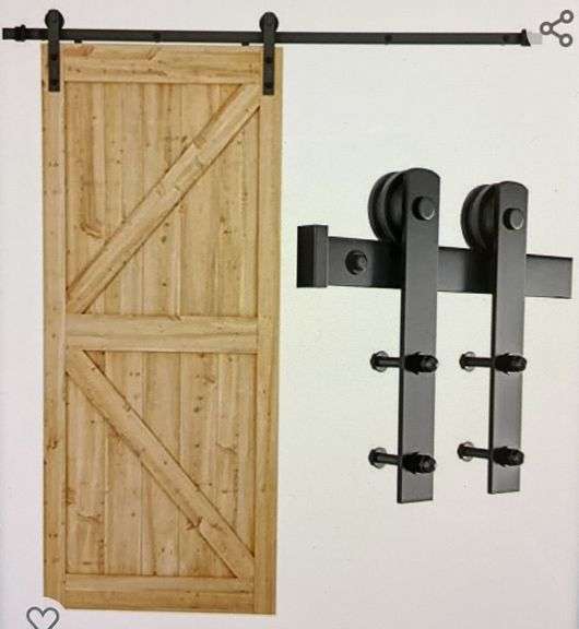 6.6 ft. Heavy duty sliding barn door hardware kit, barn door not