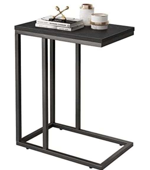 WLIVE Snack Side Table, C Shaped End Table for Sofa Couch and Bed