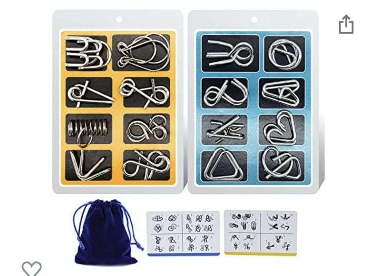 Padike Iq Toys, Iq Test Mind Game Toys Brain Teaser Metal Wire Puzzles