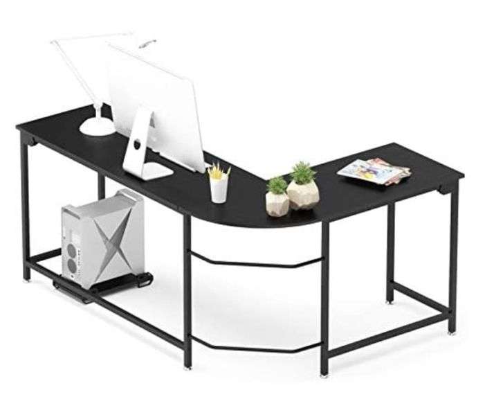Teraves Modern LShaped Desk Corner Computer Desk Workstation Home