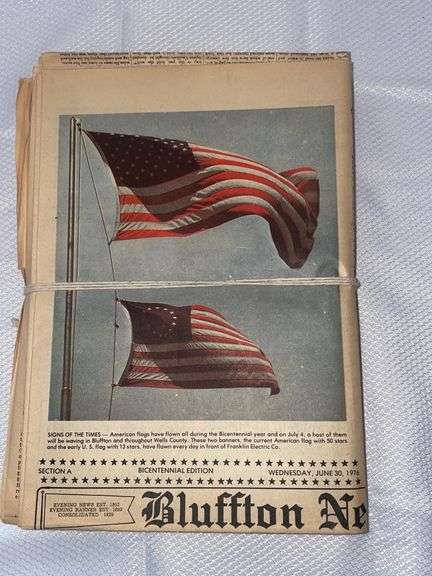 1976 Bluffton News Banner Bicentennial Edition Metzger Property