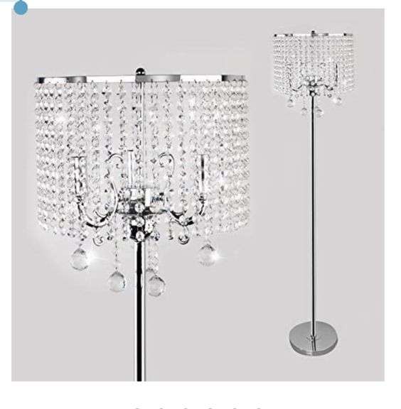 Crystal Floor Lamp, Mid Century Modern Raindrop Crystal Floor Lamps for