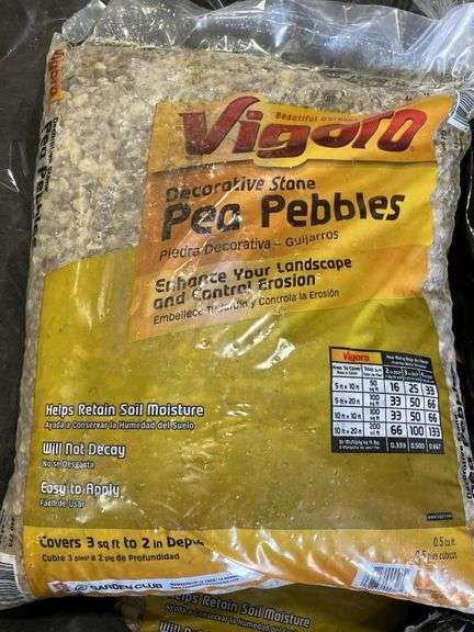 67 bags Vigora Pee Pebble. 5 ft.³ bagged pea gravel landscape rock ...