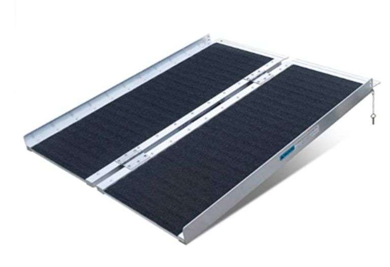 3FT NonSkid Wheelchair Ramp Traction Folding Aluminum Metzger