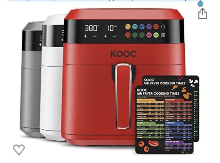 KOOC XL Large Air Fryer, 6.5 Quart Electric Air Fryer Oven, Free Cheat
