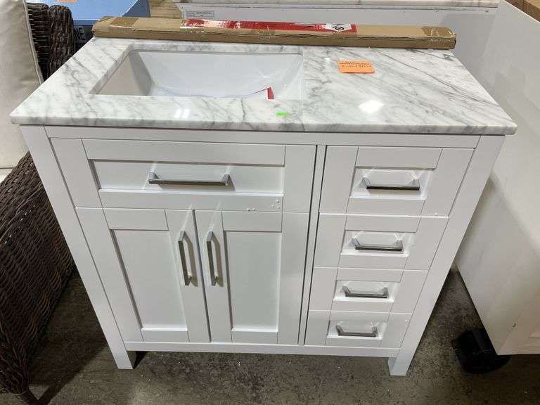 36 inch vanity was single bowl sink sink cracked Metzger Property